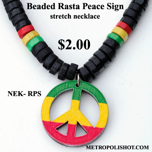 Necklace Nek RPS Peace Rasta